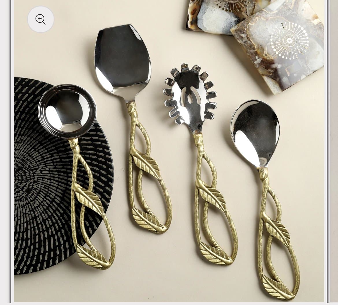 Branch serveware with leaf detail and textured plates