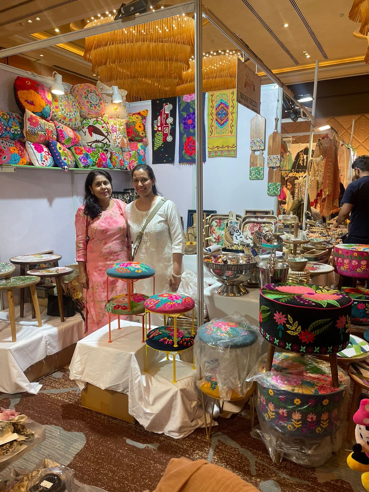 Founder Neha Agarwal at Maavi Decor exhibition stall