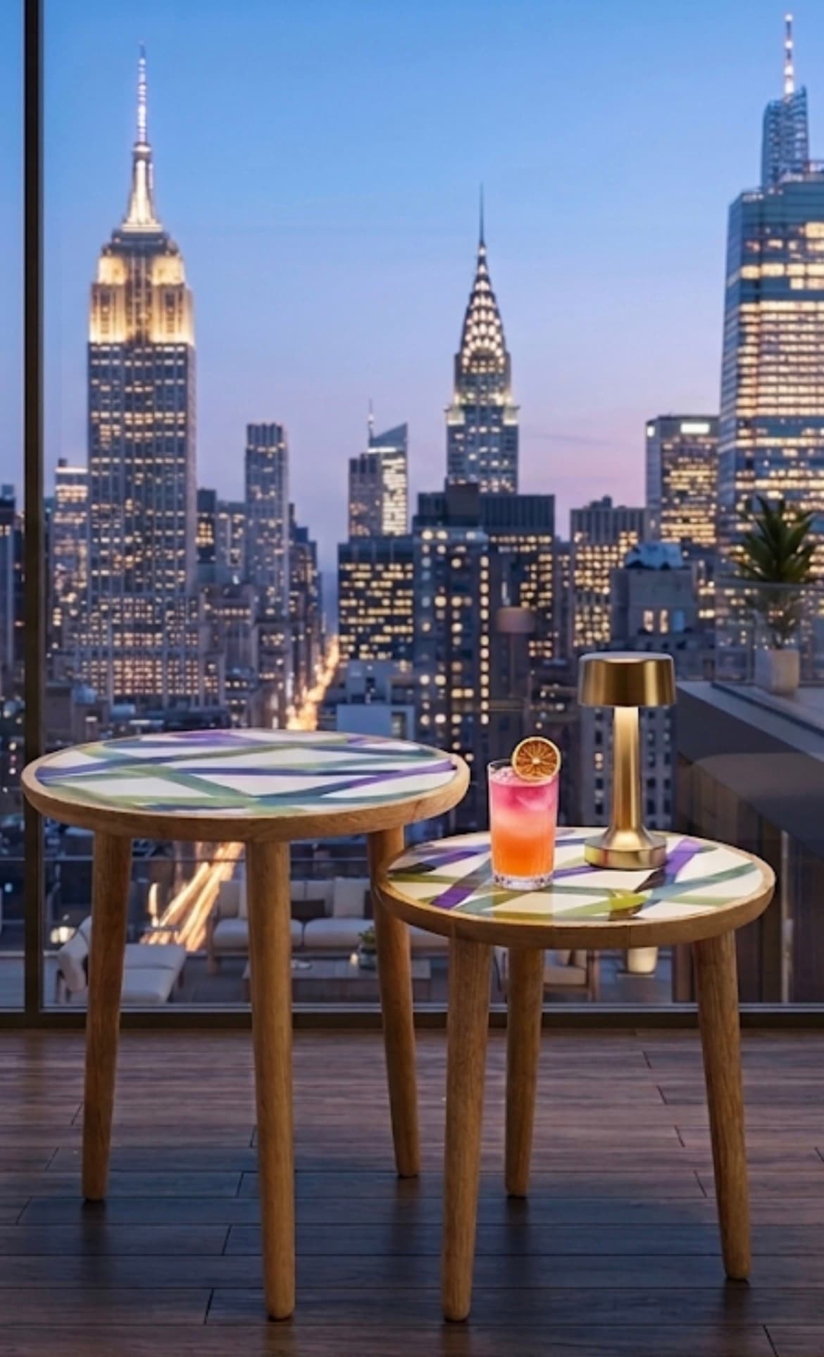 Metropolitan Prism Wooden Nesting Coffee & Cocktail Tables ( Set of 2)